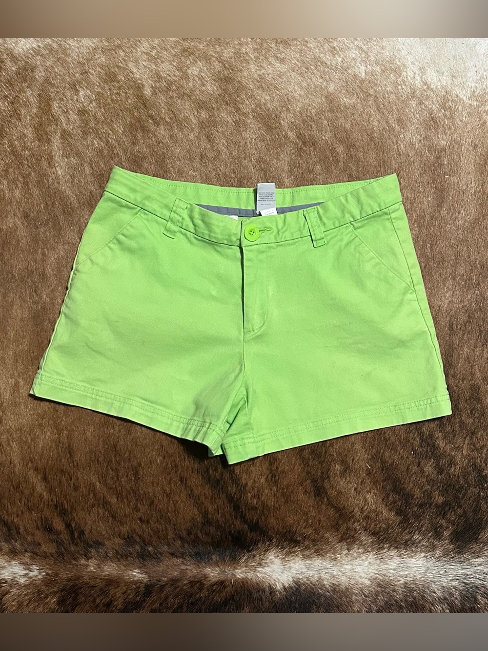 bcg Bright Lime Green Women's Cotton Shorts